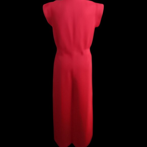 True Vintage Womens Disco Jumpsuit Medium 1970's 1of1 Red Sleeveless Bellbottom - Picture 4 of 8